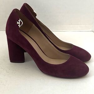 Tory Burch Elizabeth 85MM round-toe pumps in burgundy suede size 6
